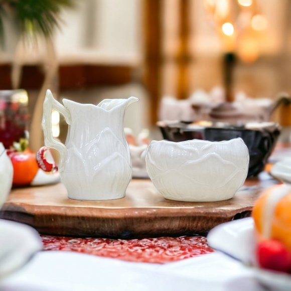 Vintage Belleek Sugar and Creamer Set - Picture 8 of 8